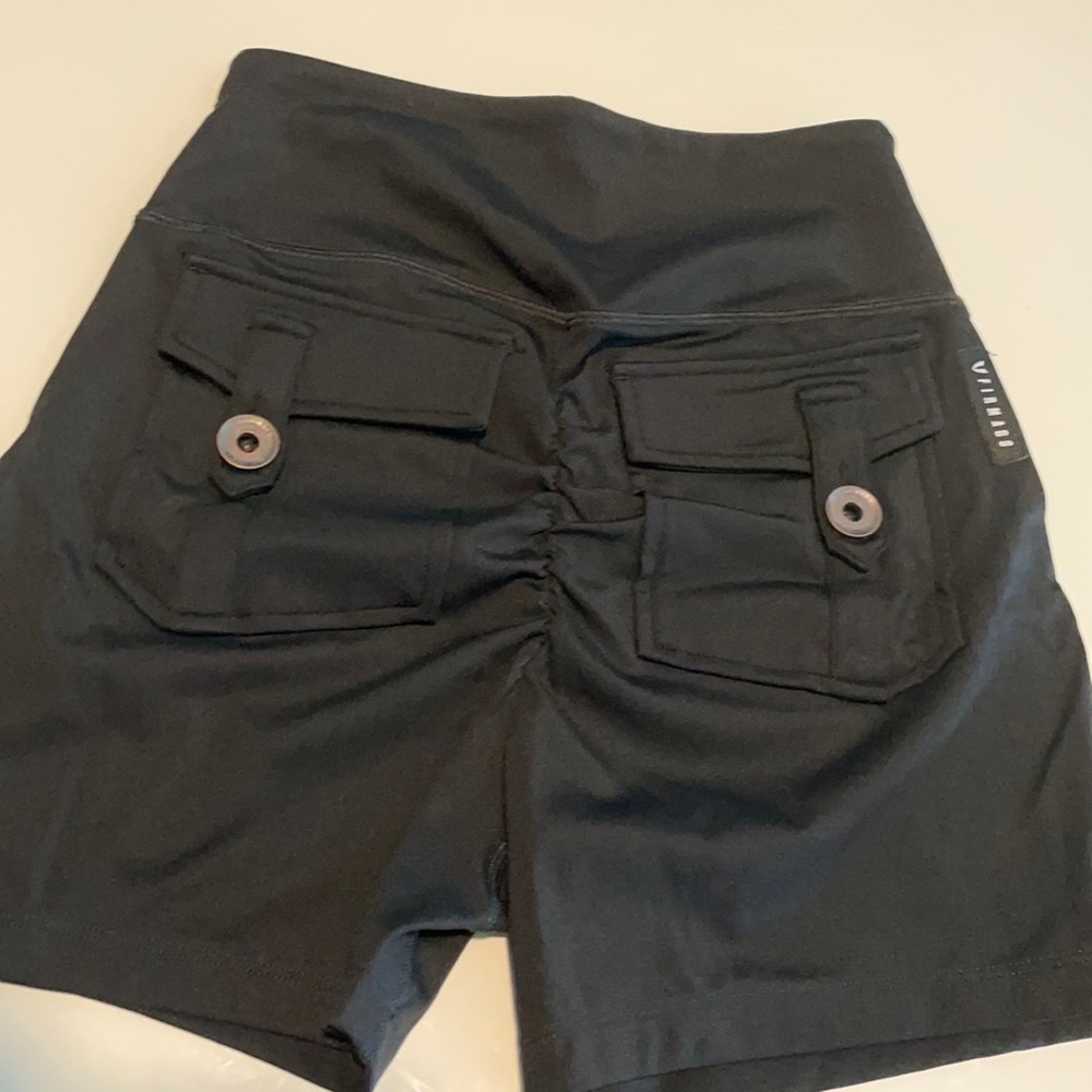 Black cargo active shorts